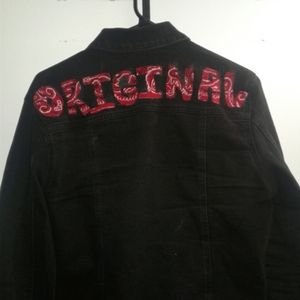 Bandana print jean jacket